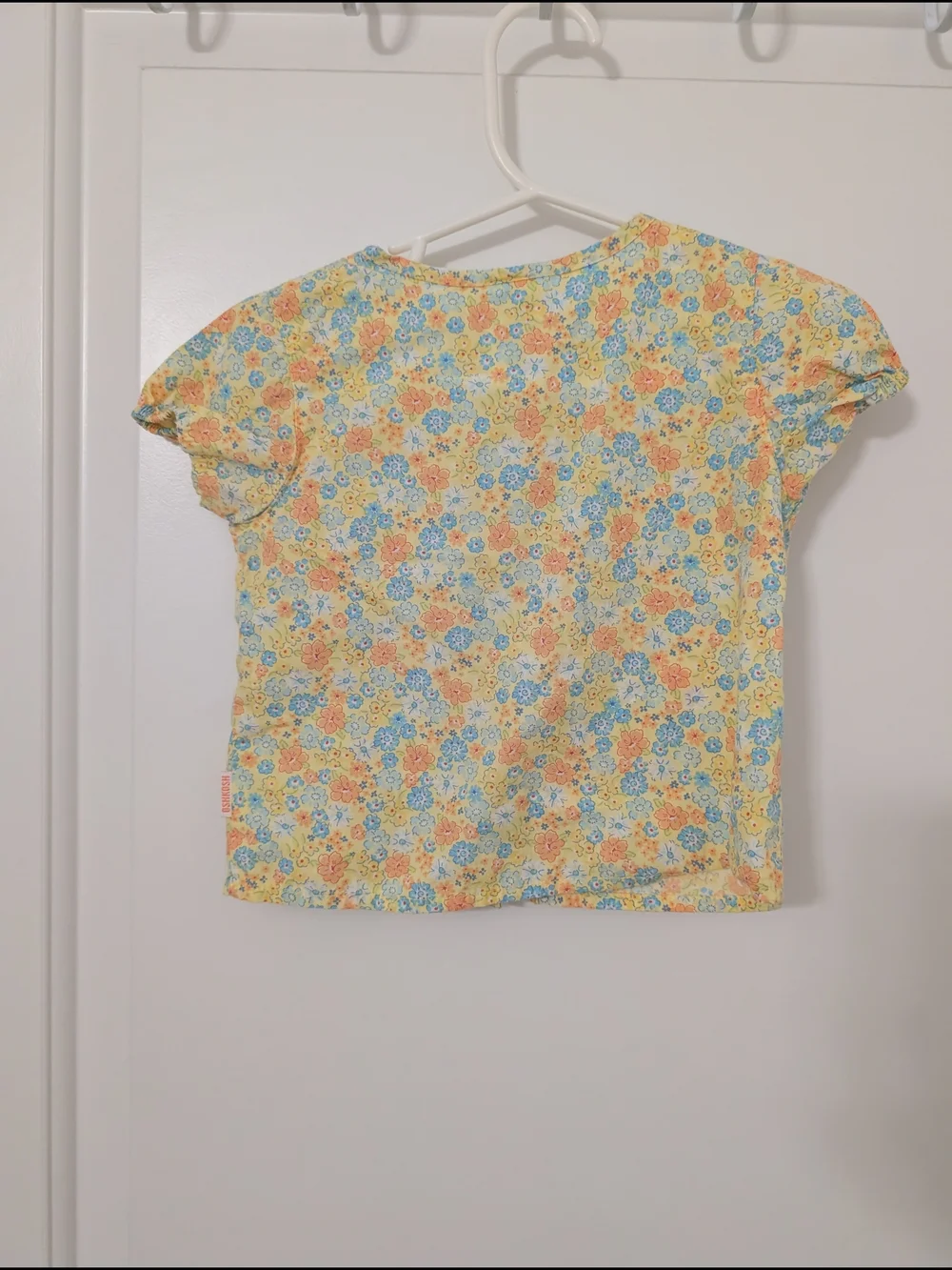 Vintage OshKosh B'gosh Yellow Floral Ruffle-Front Girls' Top